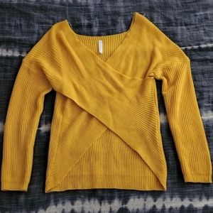 Mustard Wrap Sweater L